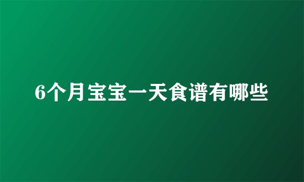 6个月宝宝一天食谱有哪些