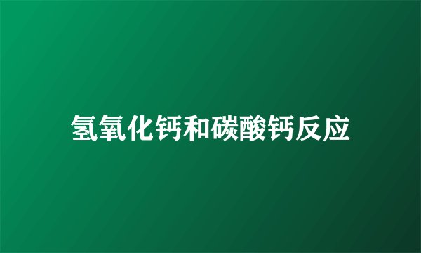 氢氧化钙和碳酸钙反应
