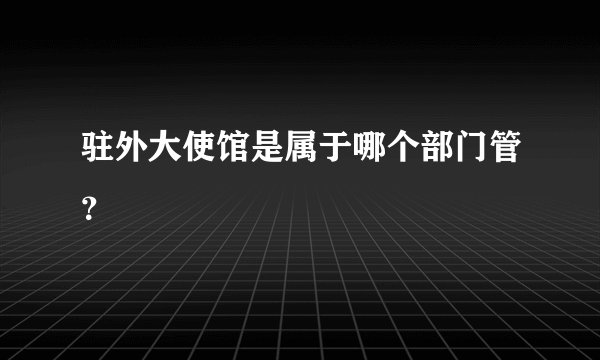 驻外大使馆是属于哪个部门管？