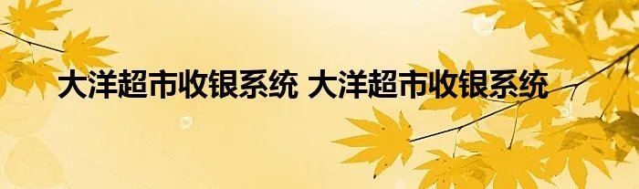 大洋超市收银系统 大洋超市收银系统