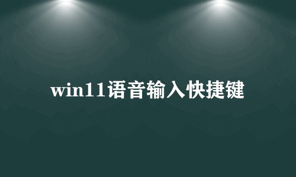 win11语音输入快捷键