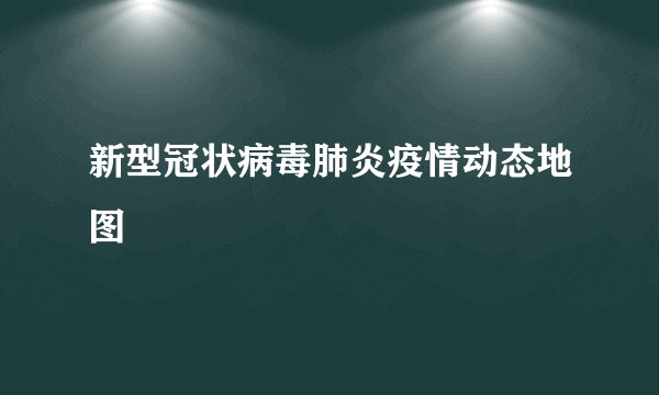 新型冠状病毒肺炎疫情动态地图