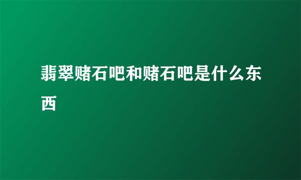 翡翠赌石吧和赌石吧是什么东西