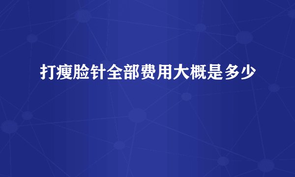 打瘦脸针全部费用大概是多少