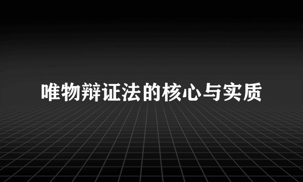 唯物辩证法的核心与实质