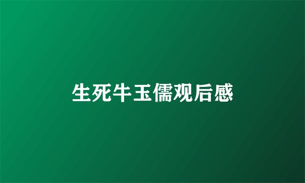 生死牛玉儒观后感