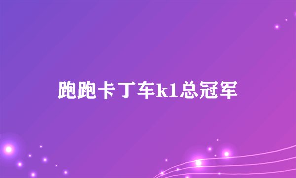 跑跑卡丁车k1总冠军