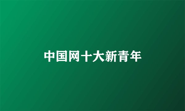 中国网十大新青年