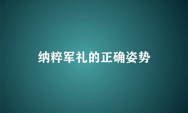 纳粹军礼的正确姿势