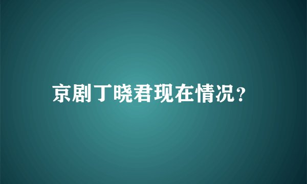 京剧丁晓君现在情况？
