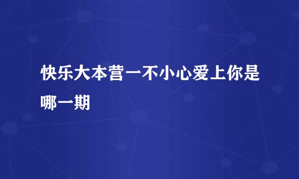 快乐大本营一不小心爱上你是哪一期