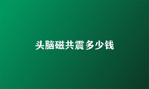 头脑磁共震多少钱