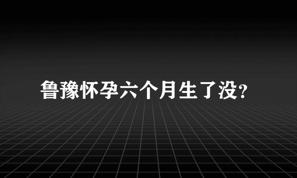 鲁豫怀孕六个月生了没？