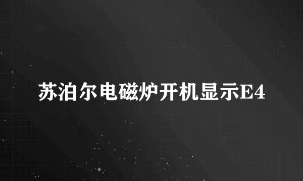 苏泊尔电磁炉开机显示E4