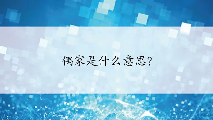 偶家是什么意思？