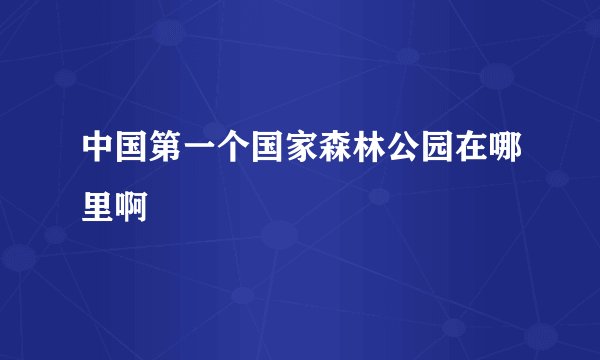 中国第一个国家森林公园在哪里啊