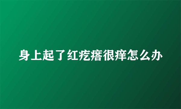 身上起了红疙瘩很痒怎么办