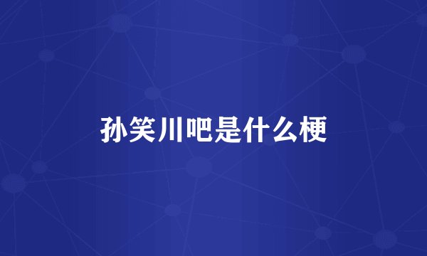 孙笑川吧是什么梗
