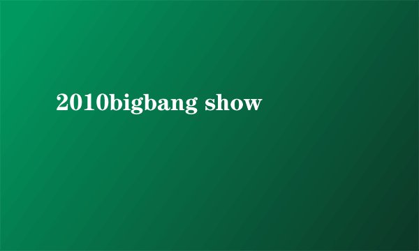 2010bigbang show