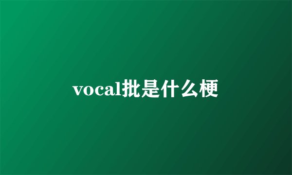 vocal批是什么梗