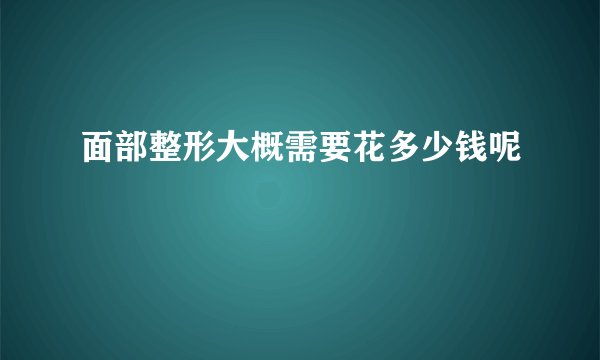 面部整形大概需要花多少钱呢