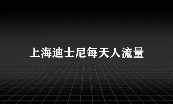 上海迪士尼每天人流量