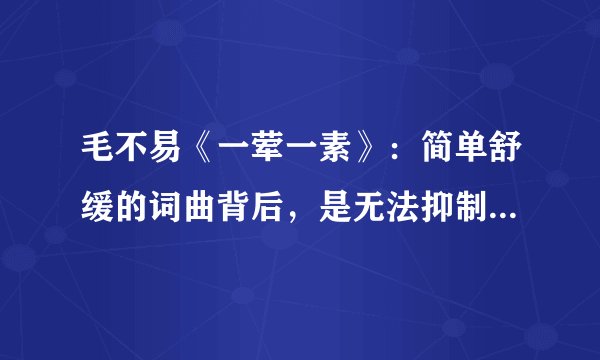 毛不易《一荤一素》：简单舒缓的词曲背后，是无法抑制的极致思念