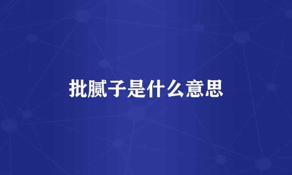 批腻子是什么意思