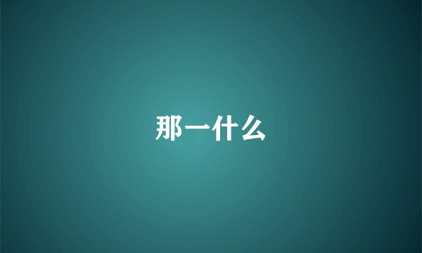 那一什么