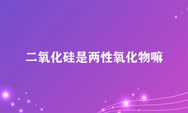 二氧化硅是两性氧化物嘛