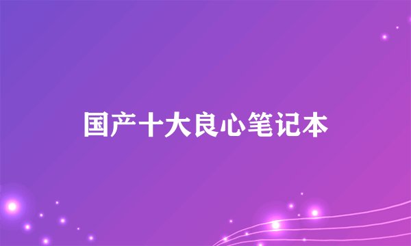国产十大良心笔记本