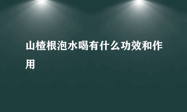 山楂根泡水喝有什么功效和作用