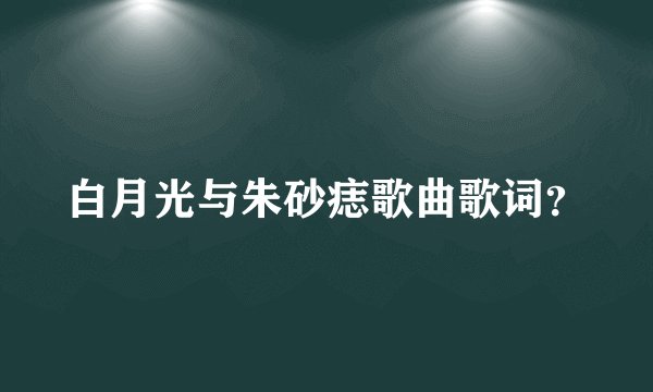 白月光与朱砂痣歌曲歌词？