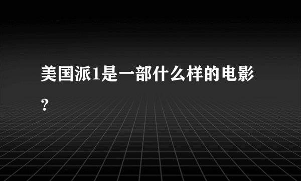 美国派1是一部什么样的电影？