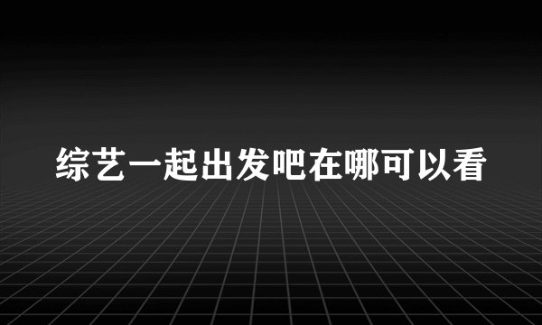 综艺一起出发吧在哪可以看