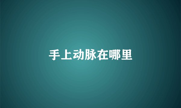 手上动脉在哪里