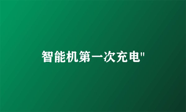 智能机第一次充电