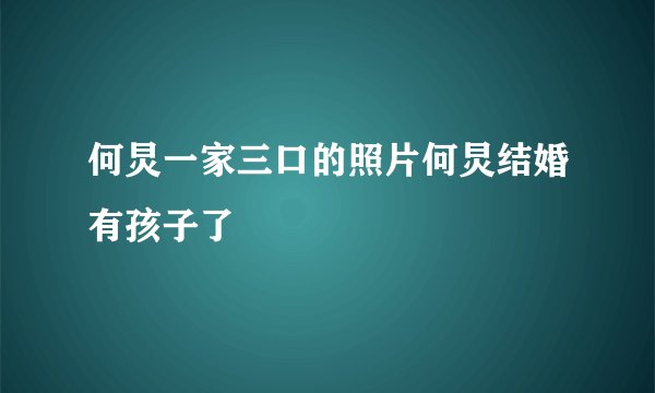 何炅一家三口的照片何炅结婚有孩子了