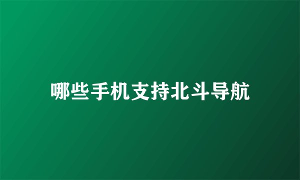 哪些手机支持北斗导航