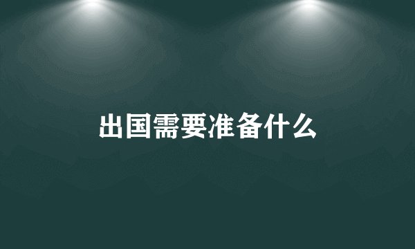 出国需要准备什么