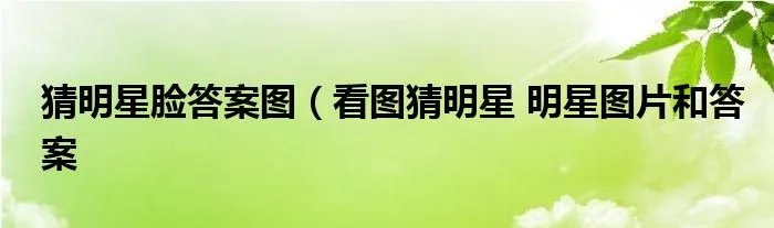 猜明星脸答案图（看图猜明星 明星图片和答案