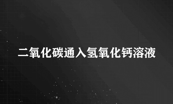 二氧化碳通入氢氧化钙溶液