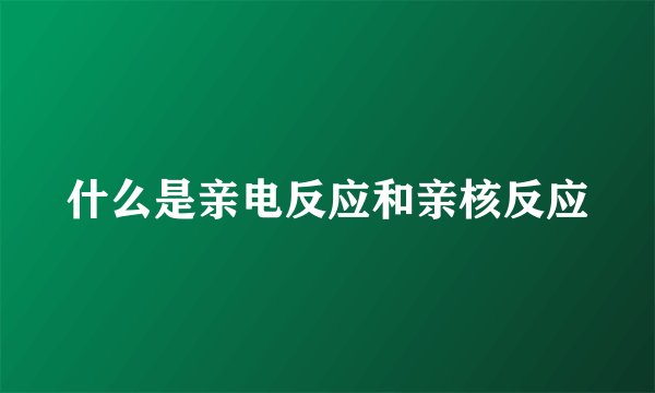 什么是亲电反应和亲核反应