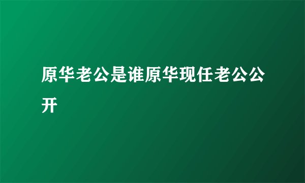 原华老公是谁原华现任老公公开