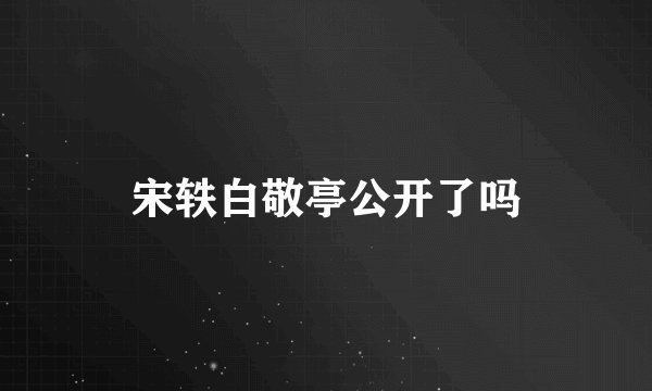 宋轶白敬亭公开了吗
