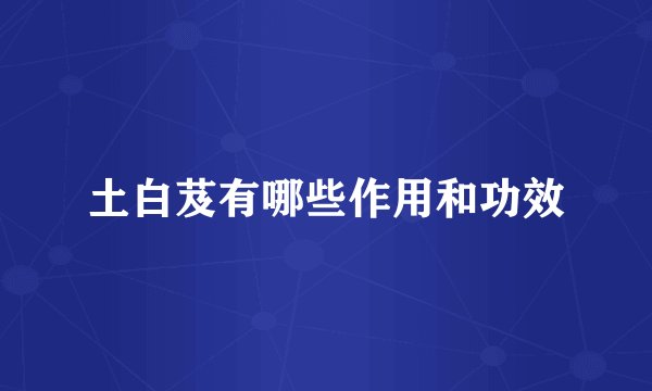 土白芨有哪些作用和功效