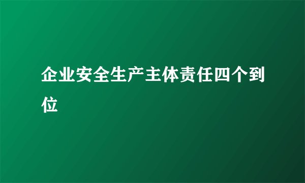 企业安全生产主体责任四个到位