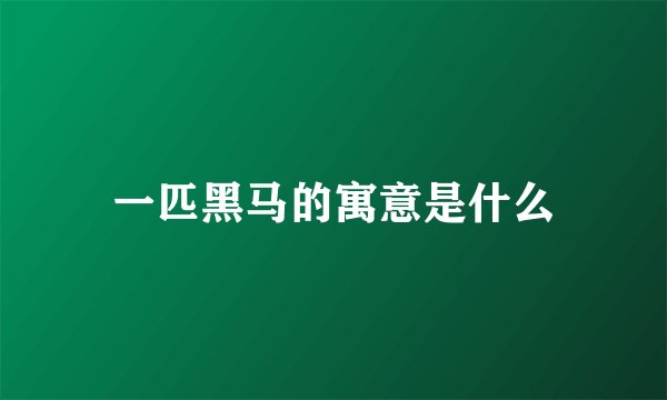 一匹黑马的寓意是什么