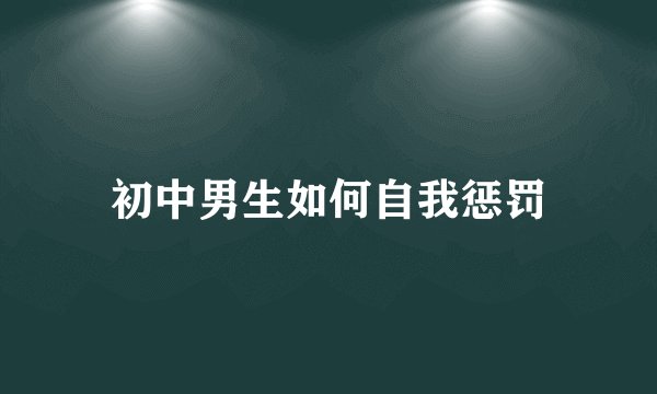 初中男生如何自我惩罚