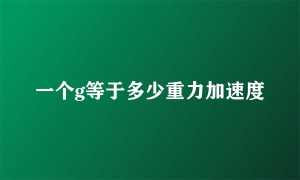 一个g等于多少重力加速度